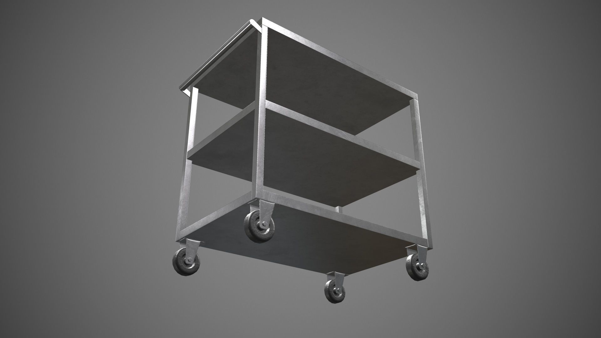 Trolley Stainless Steel PBR Game Ready Low-poly 3D model_20
