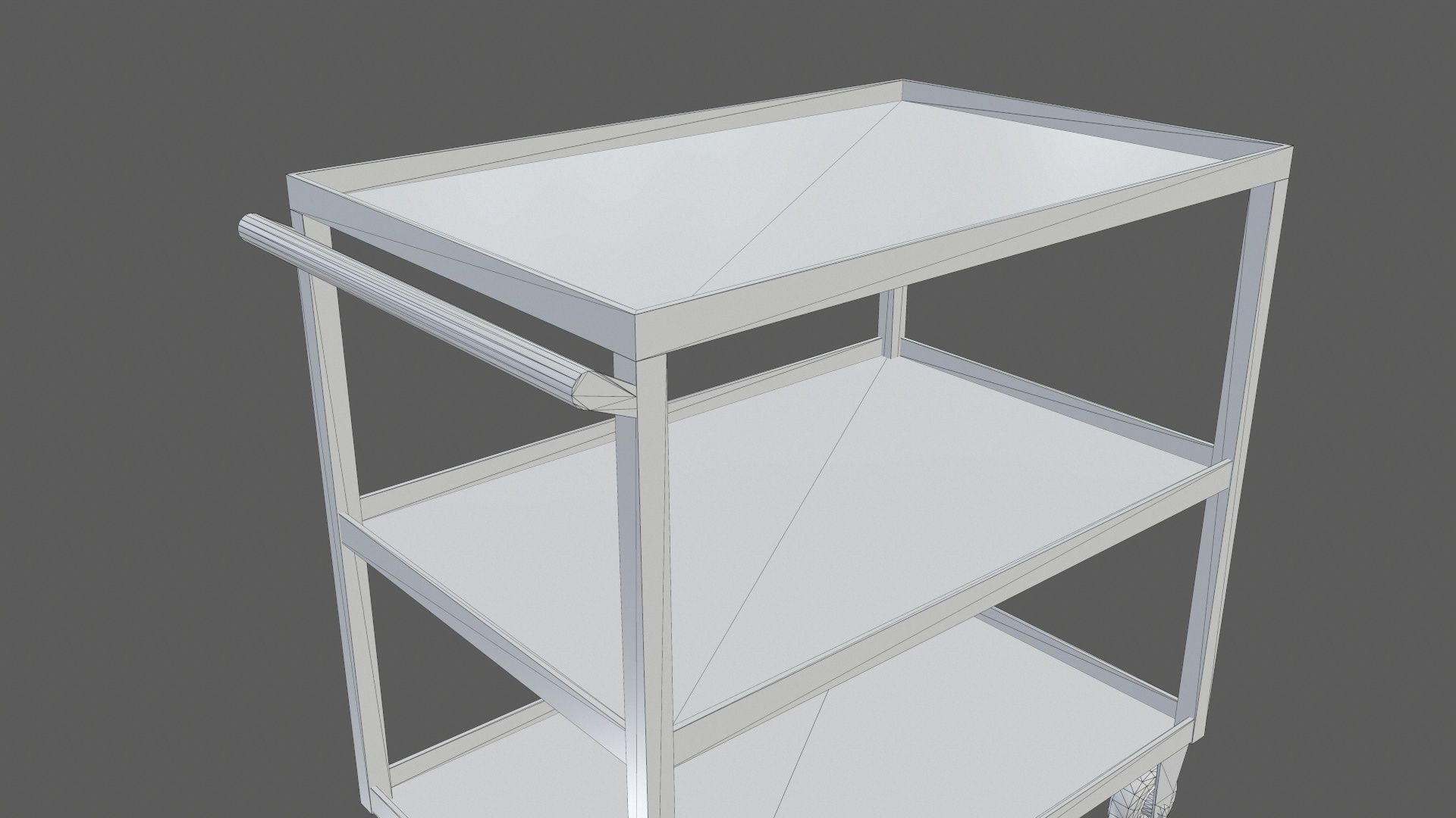 Trolley Stainless Steel PBR Game Ready Low-poly 3D model_8