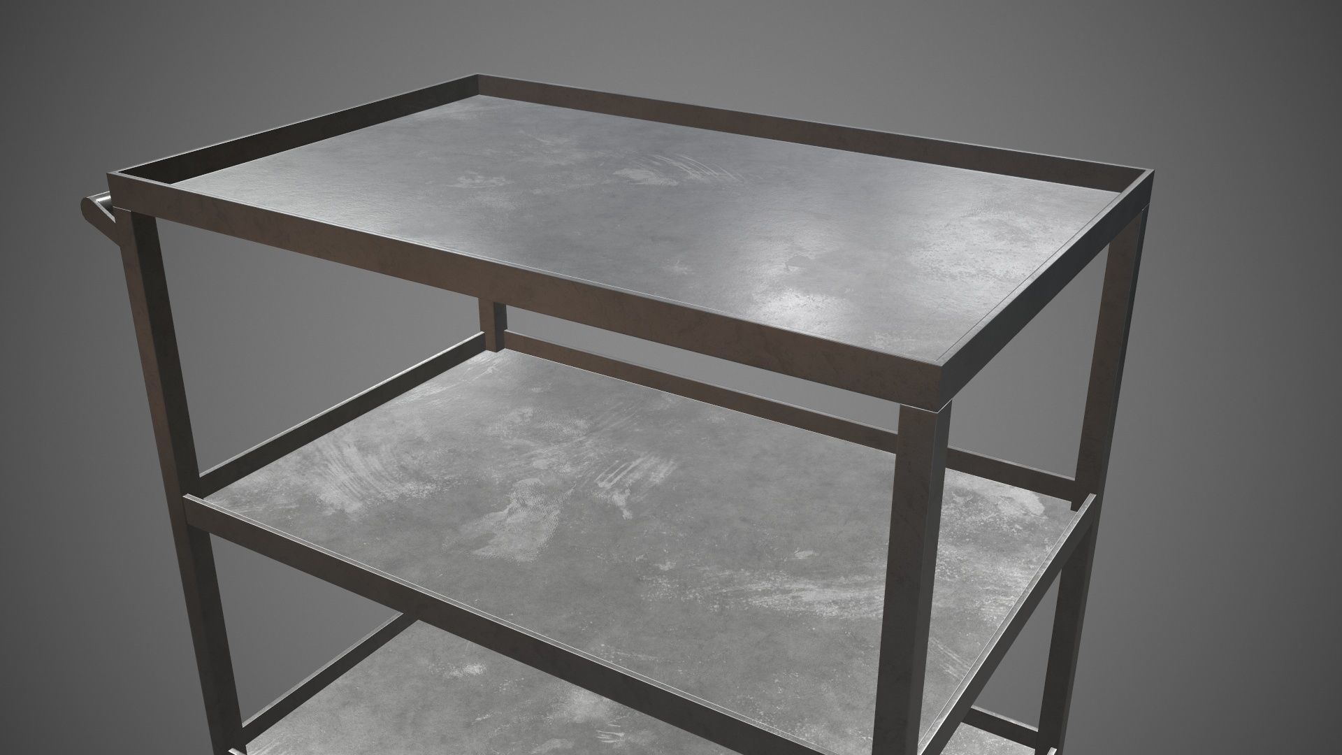 Trolley Stainless Steel PBR Game Ready Low-poly 3D model_21