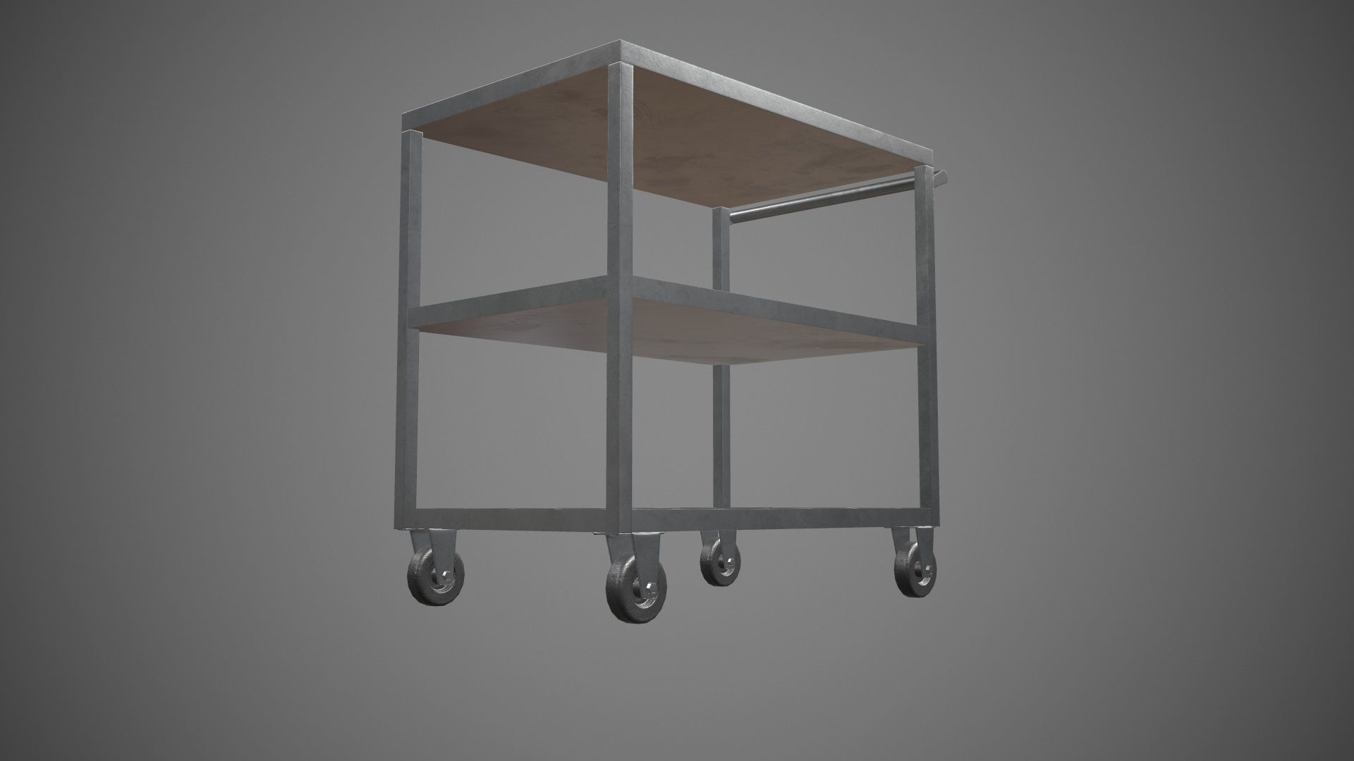 Trolley Stainless Steel PBR Game Ready Low-poly 3D model_16