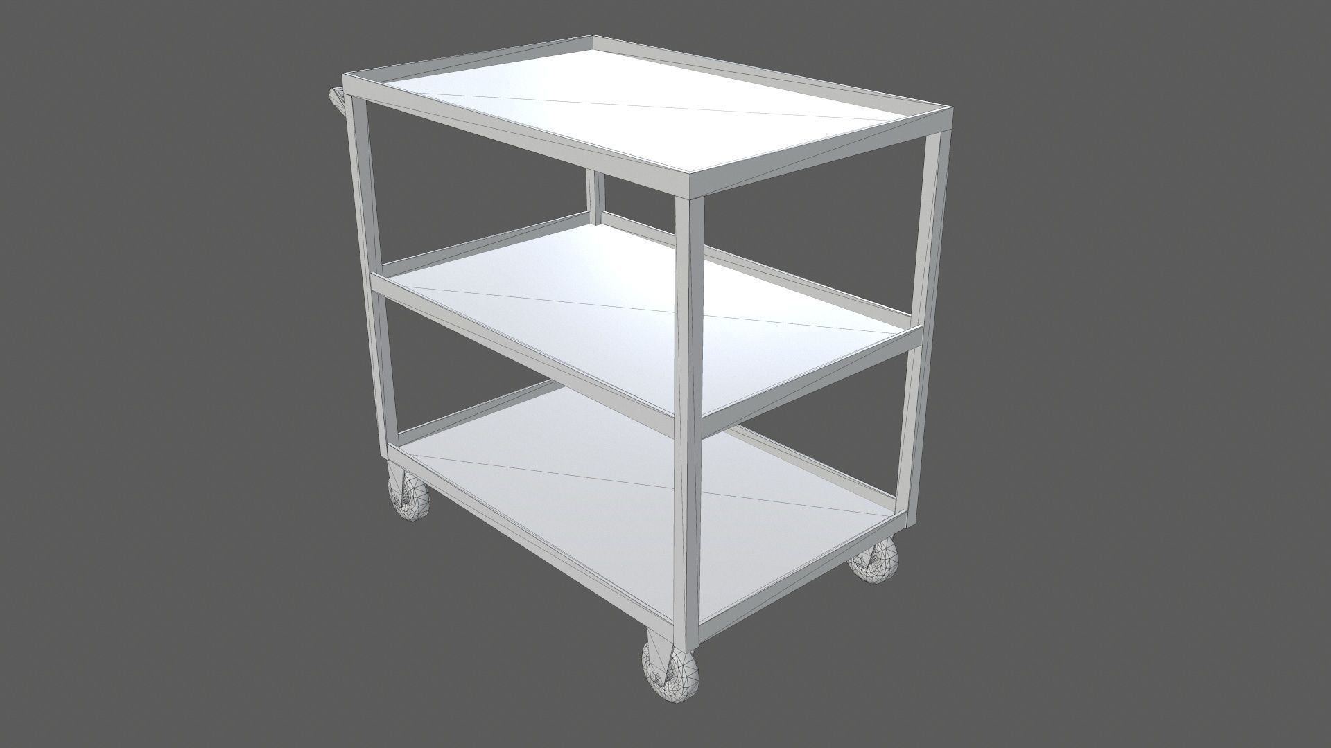 Trolley Stainless Steel PBR Game Ready Low-poly 3D model_11