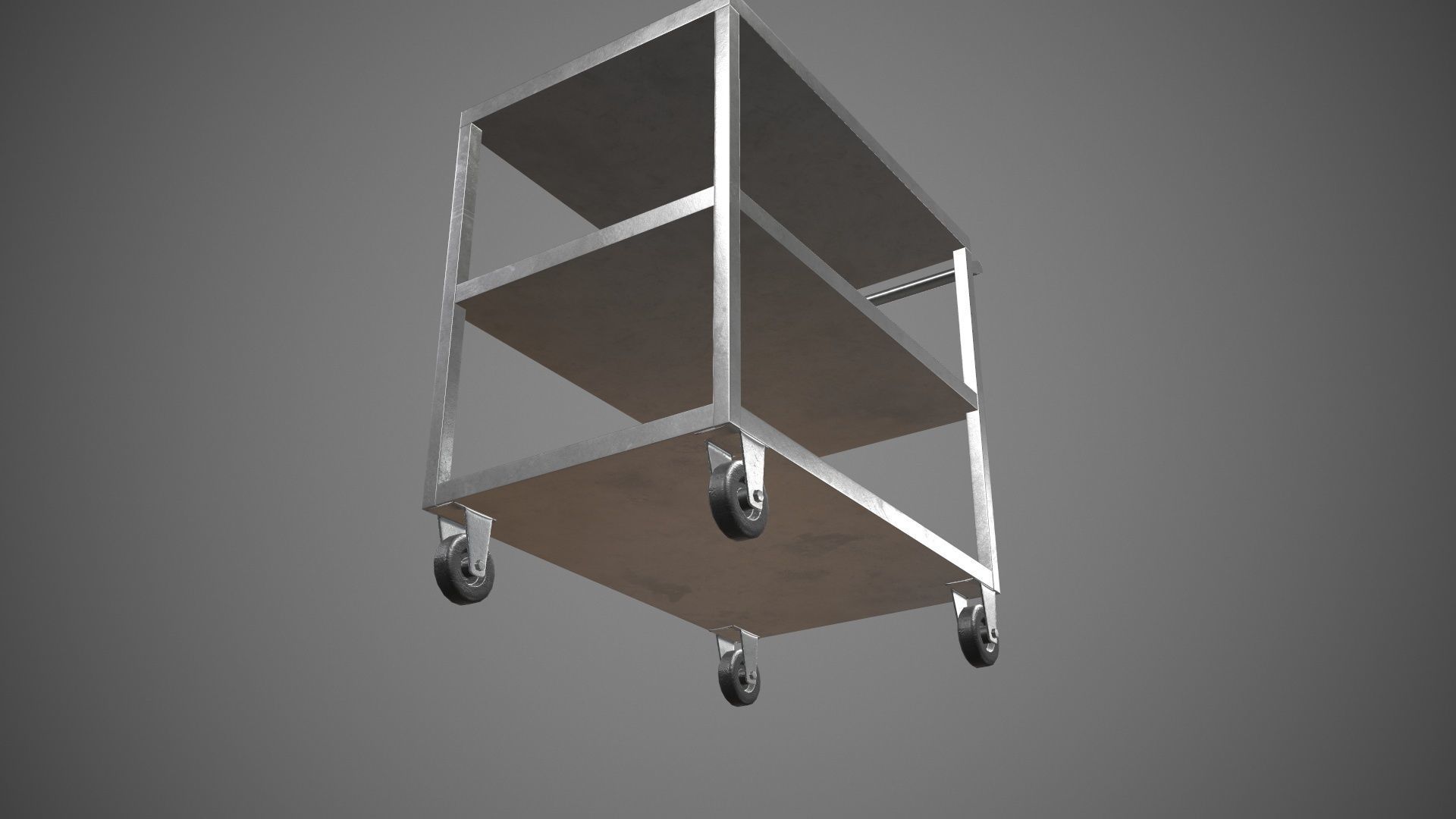 Trolley Stainless Steel PBR Game Ready Low-poly 3D model_6