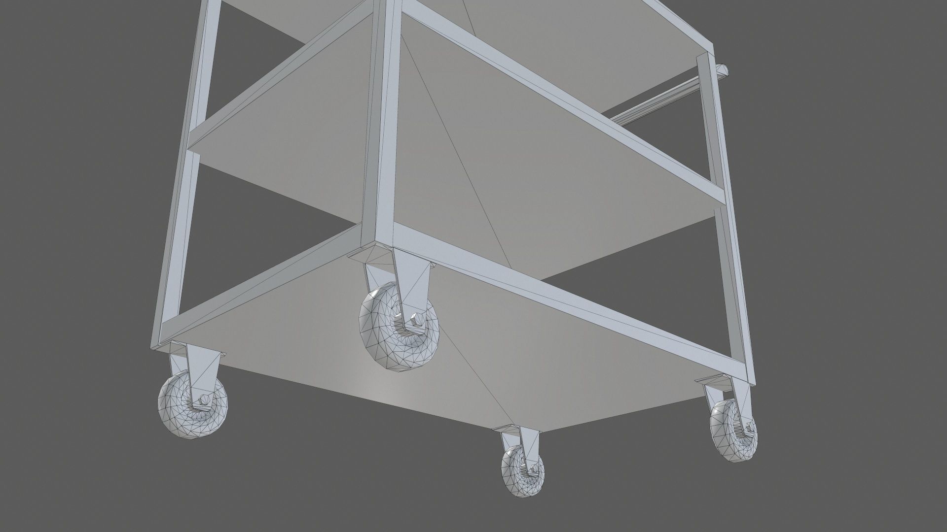 Trolley Stainless Steel PBR Game Ready Low-poly 3D model_9