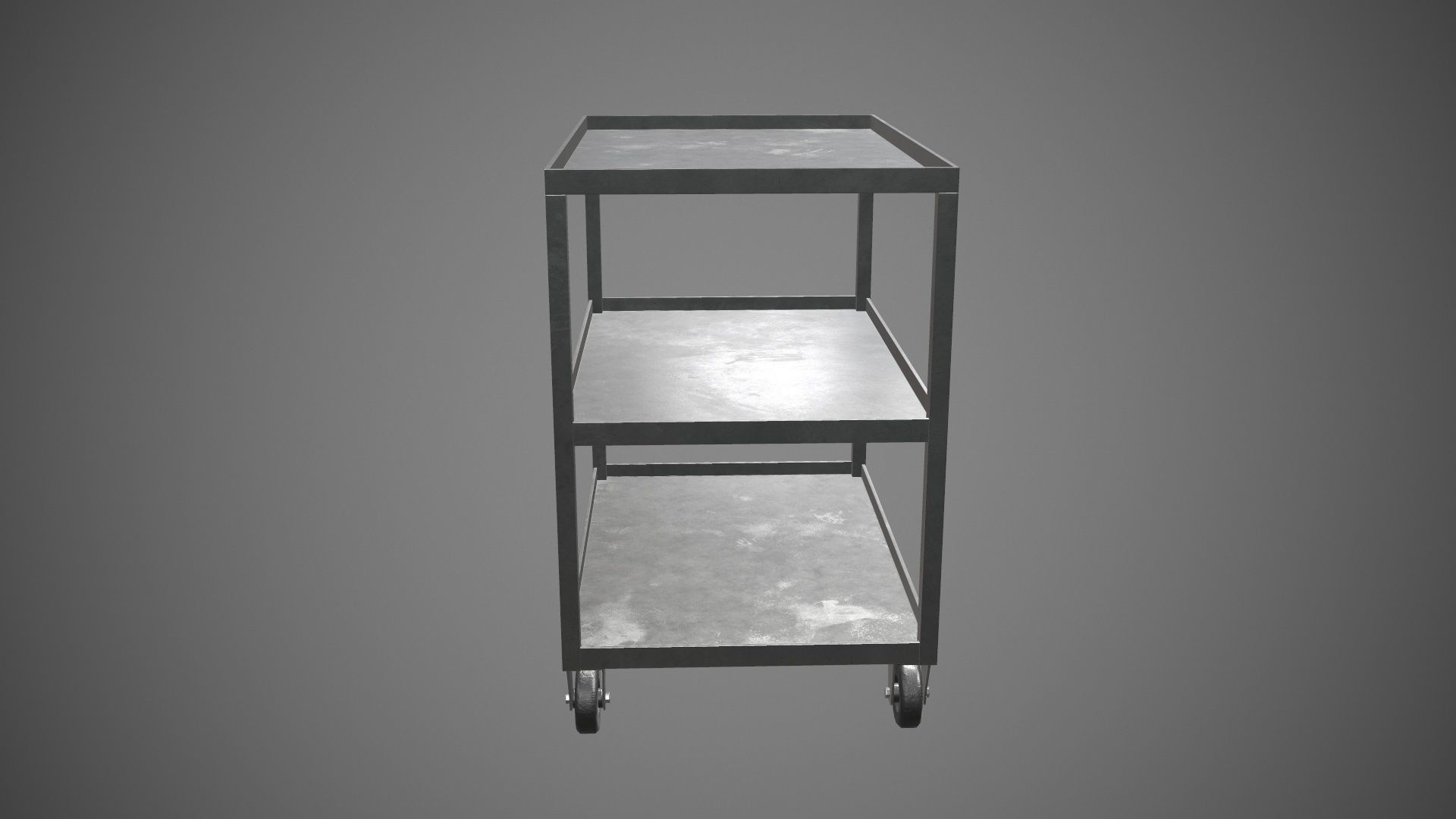Trolley Stainless Steel PBR Game Ready Low-poly 3D model_14