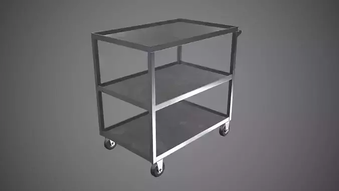 Trolley Stainless Steel PBR Game Ready  Low-poly 3D model