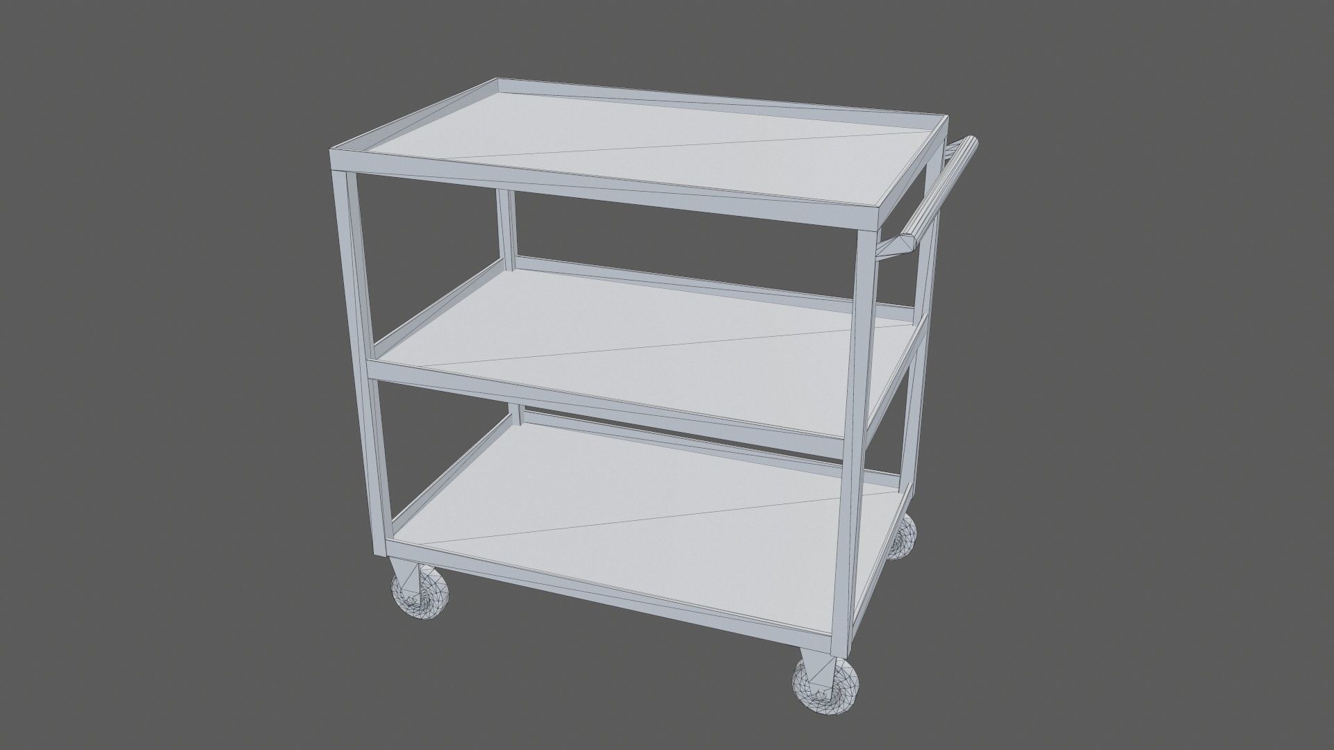 Trolley Stainless Steel PBR Game Ready Low-poly 3D model_10