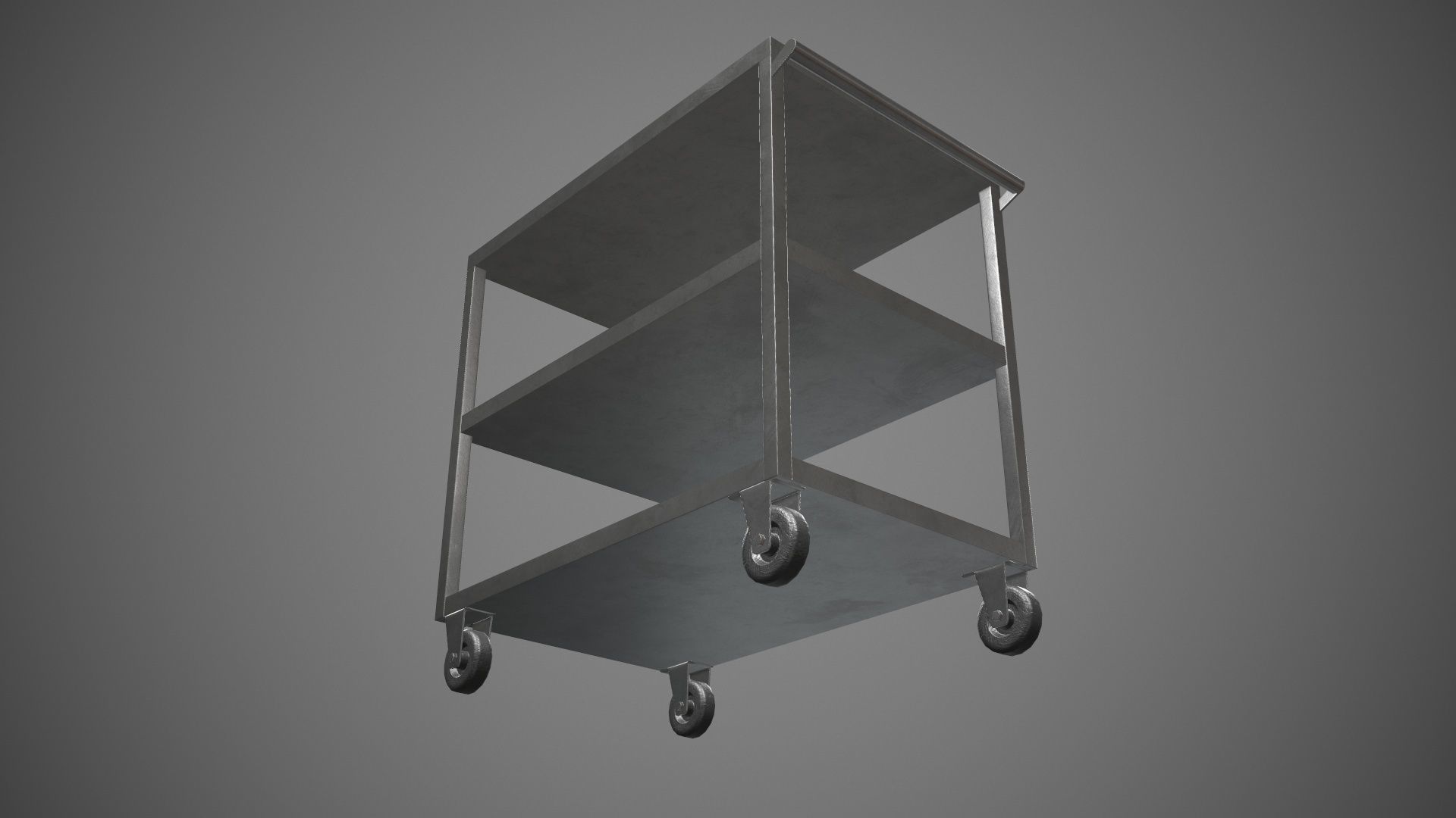 Trolley Stainless Steel PBR Game Ready Low-poly 3D model_19