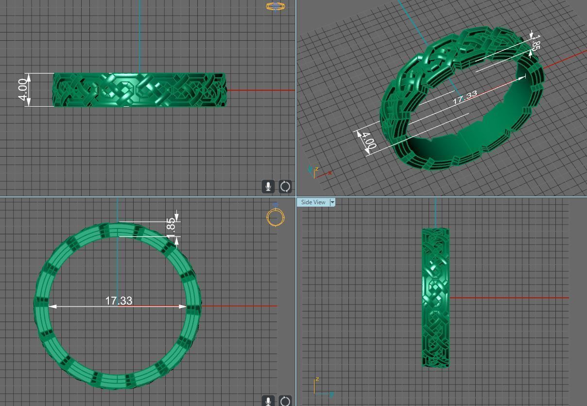 gold celtic pattern wedding band 3D print model_5