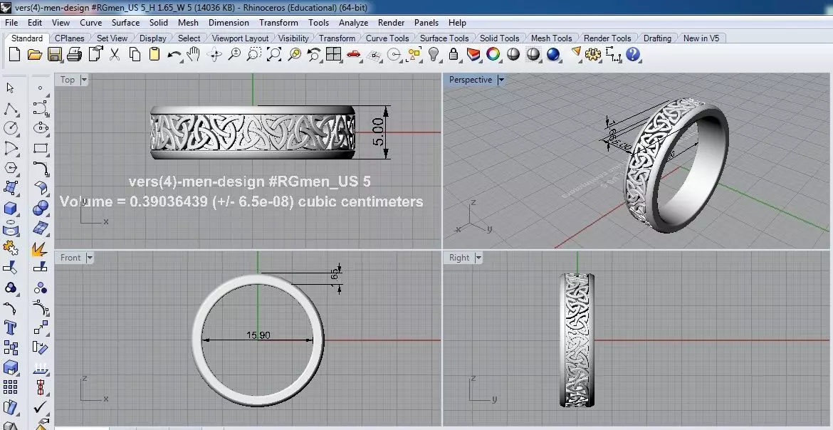jewelry ring ornament 3D print model_0