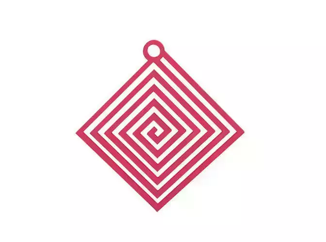 Keychain diamond shaped ornament