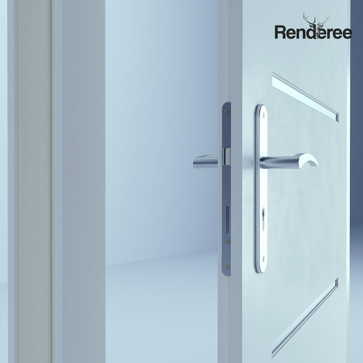 White Door 27 3D model_4