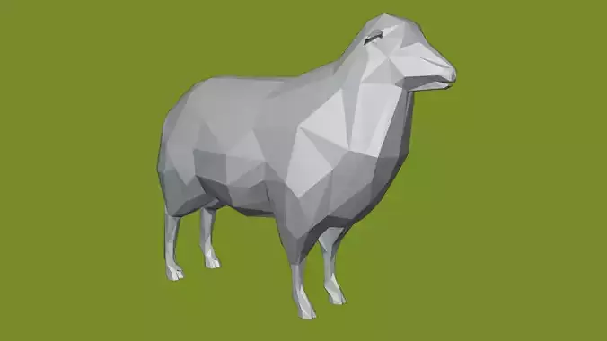 low poly sheep polygonal