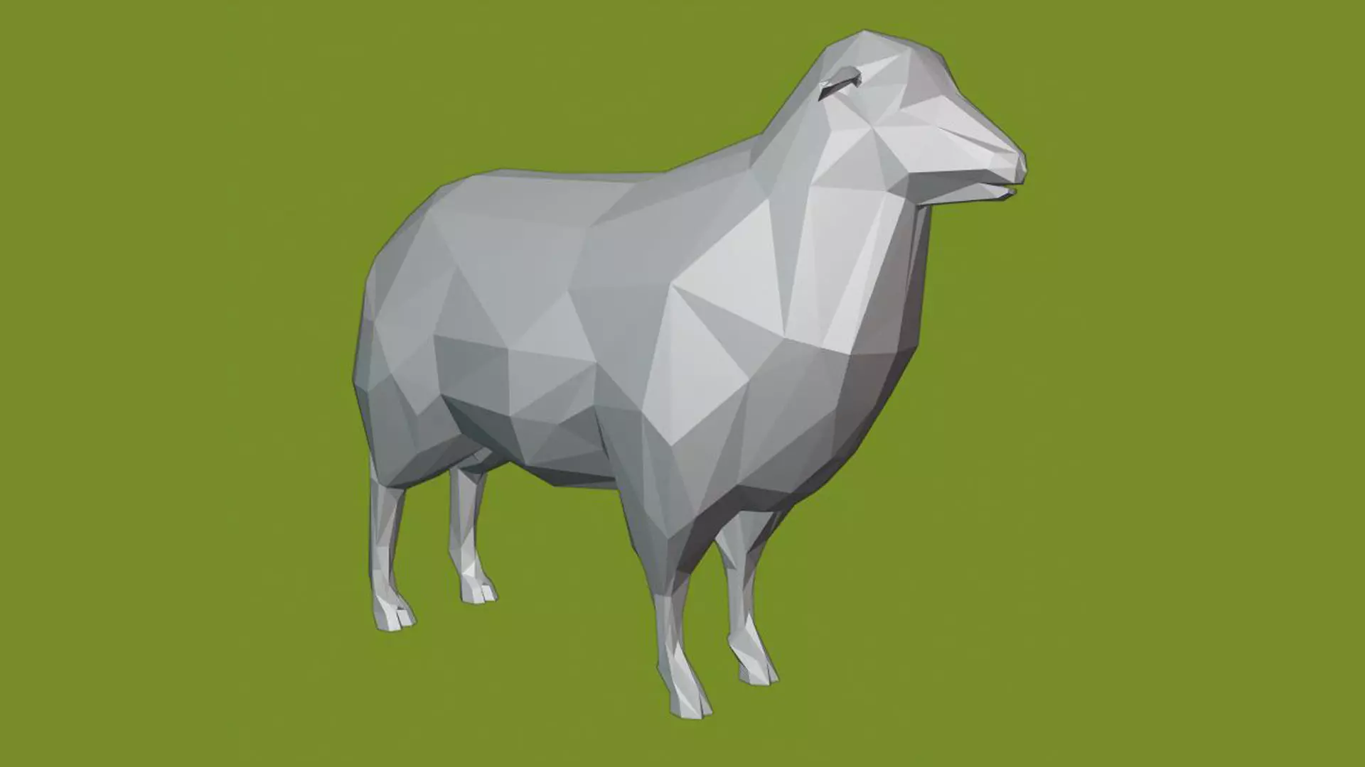 low poly sheep polygonal 3D model_0