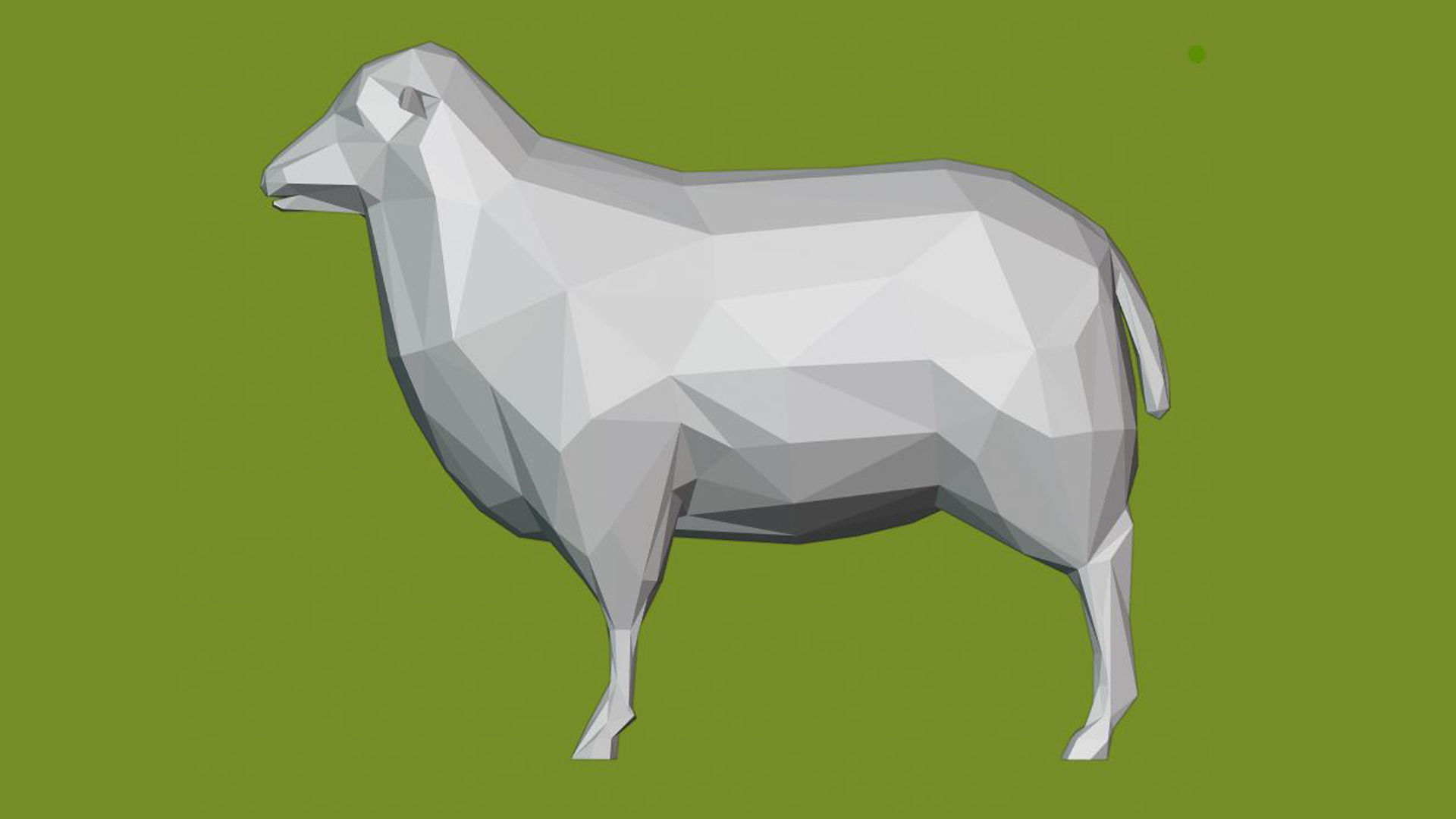 low poly sheep polygonal 3D model_2