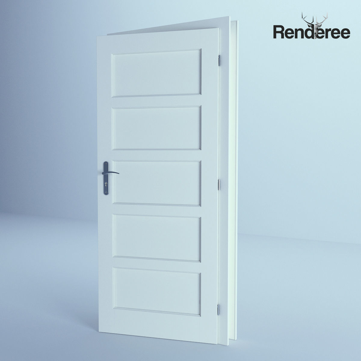 White Door 32 3D model_2