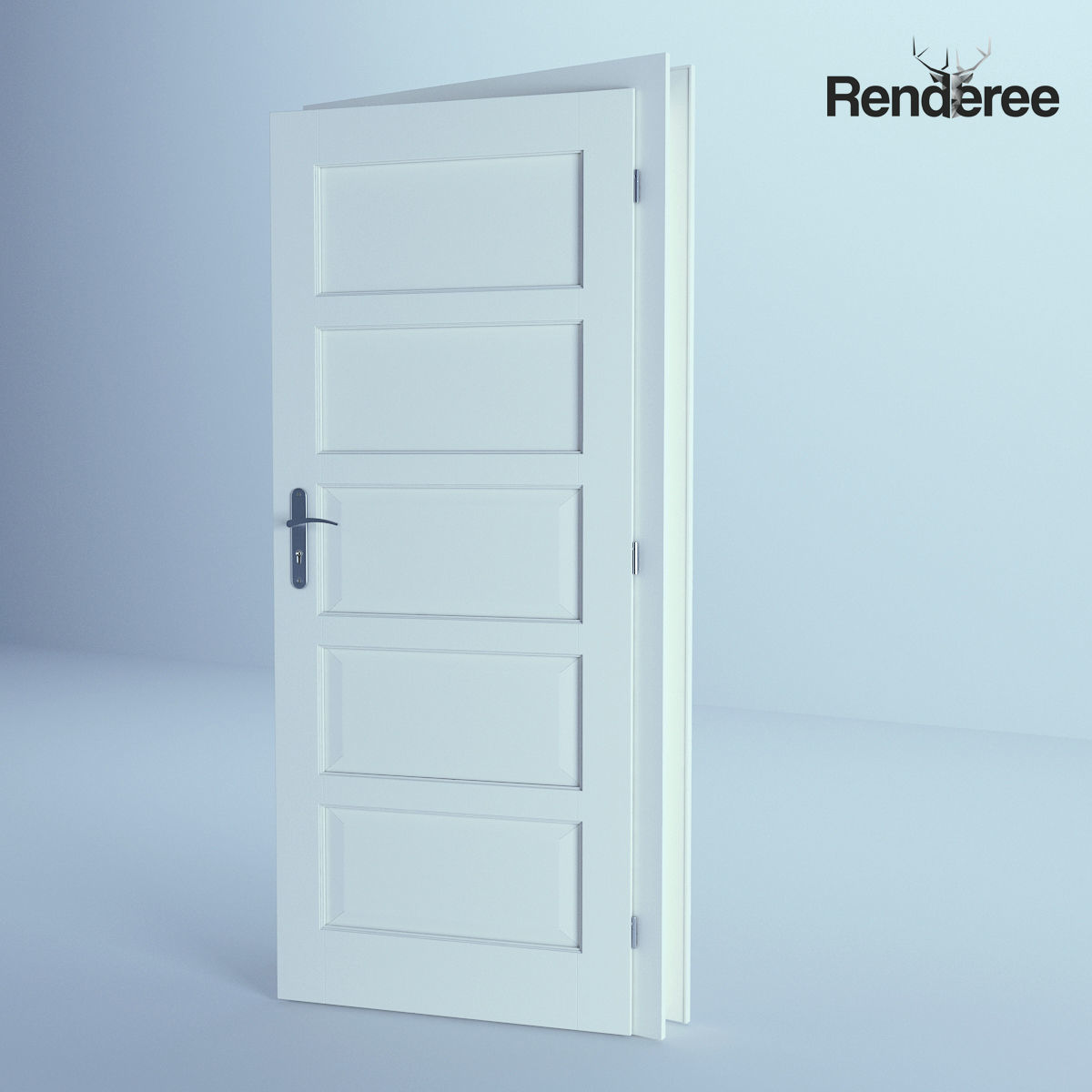 White Door 35 3D model_2