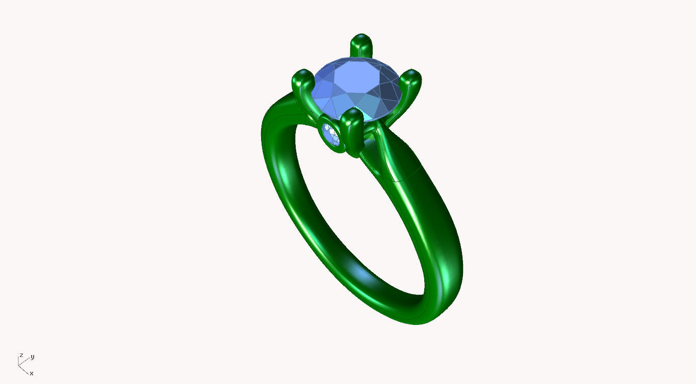 cr-08 solitaire diamond engagement ring gold 3D print model_3