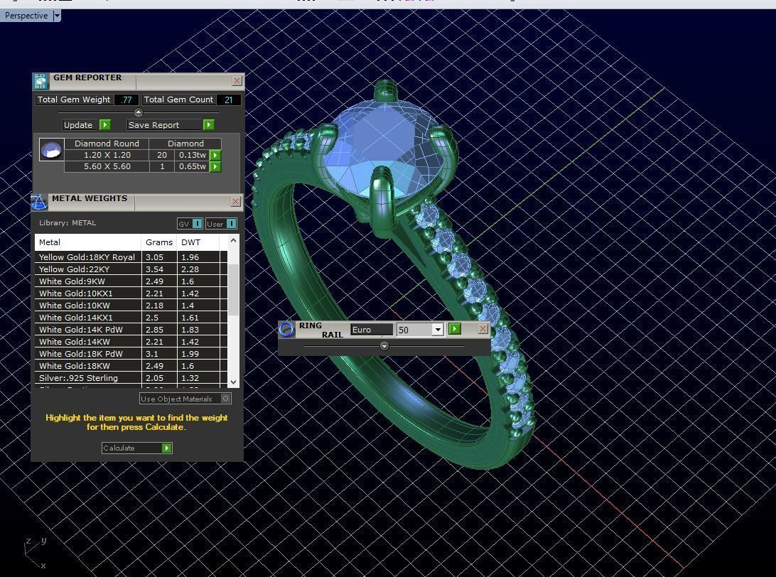cr-010 person diamond engagement ring gold 3D print model_5