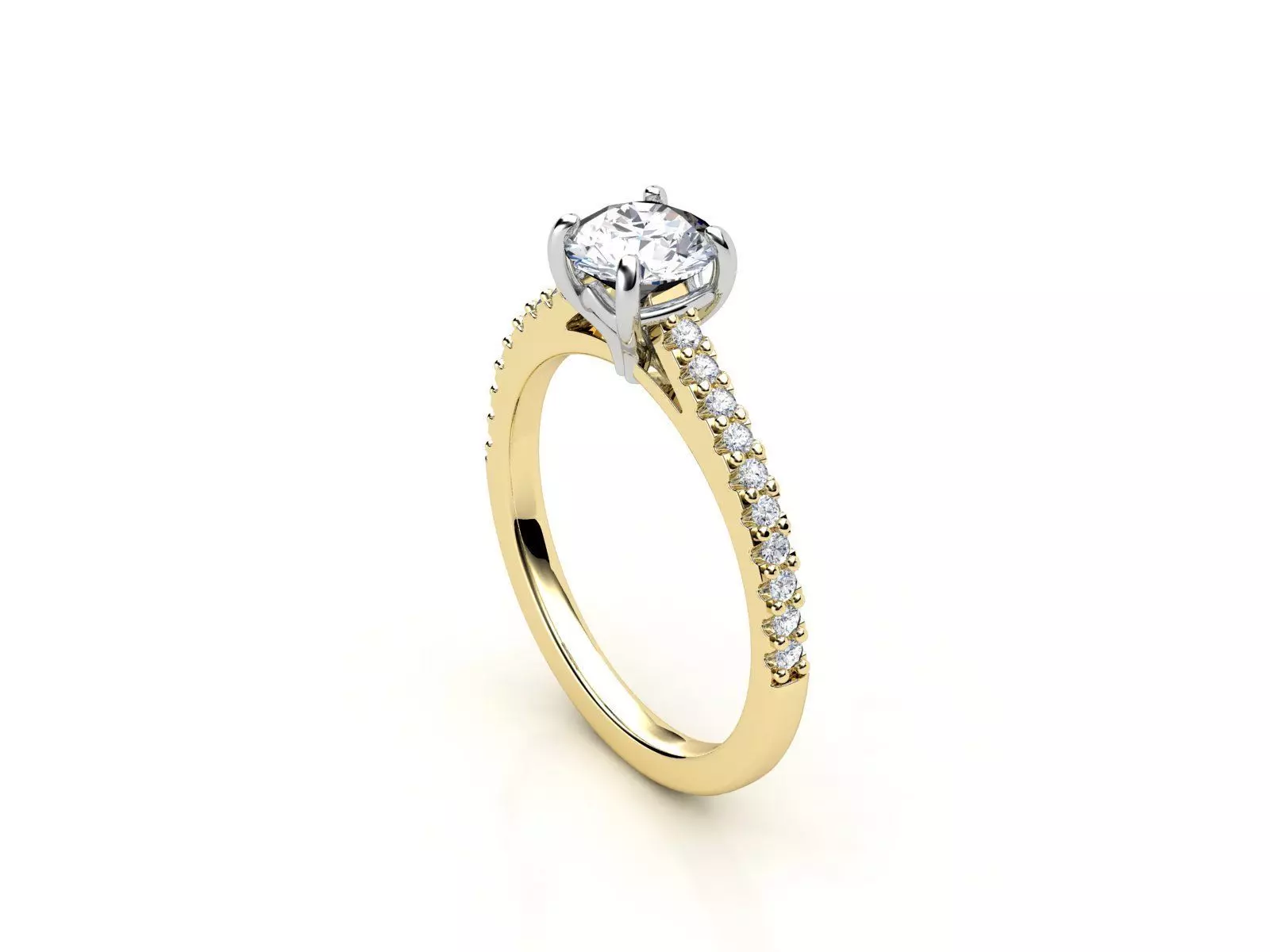 cr-010 person diamond engagement ring gold 3D print model_0