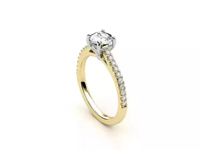 cr-010 person diamond engagement ring gold