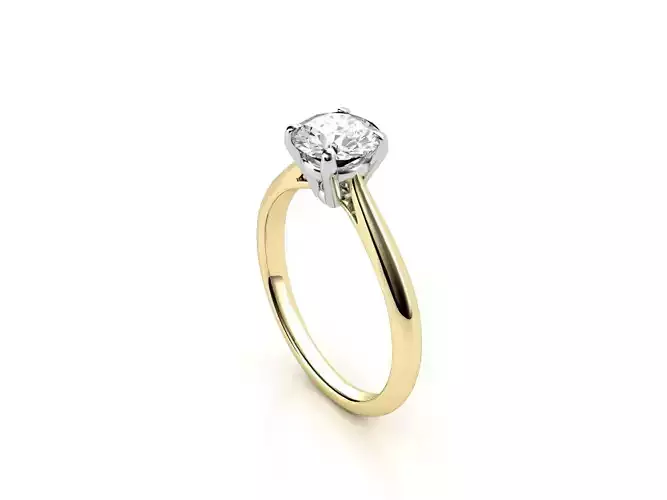 cr-014 solitaire diamond engagement ring gold