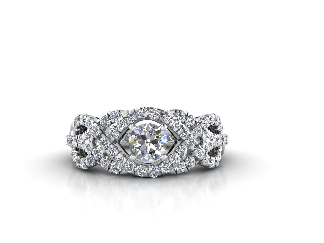 cr-015 gold engagement ring with diamonds 3D print model_3