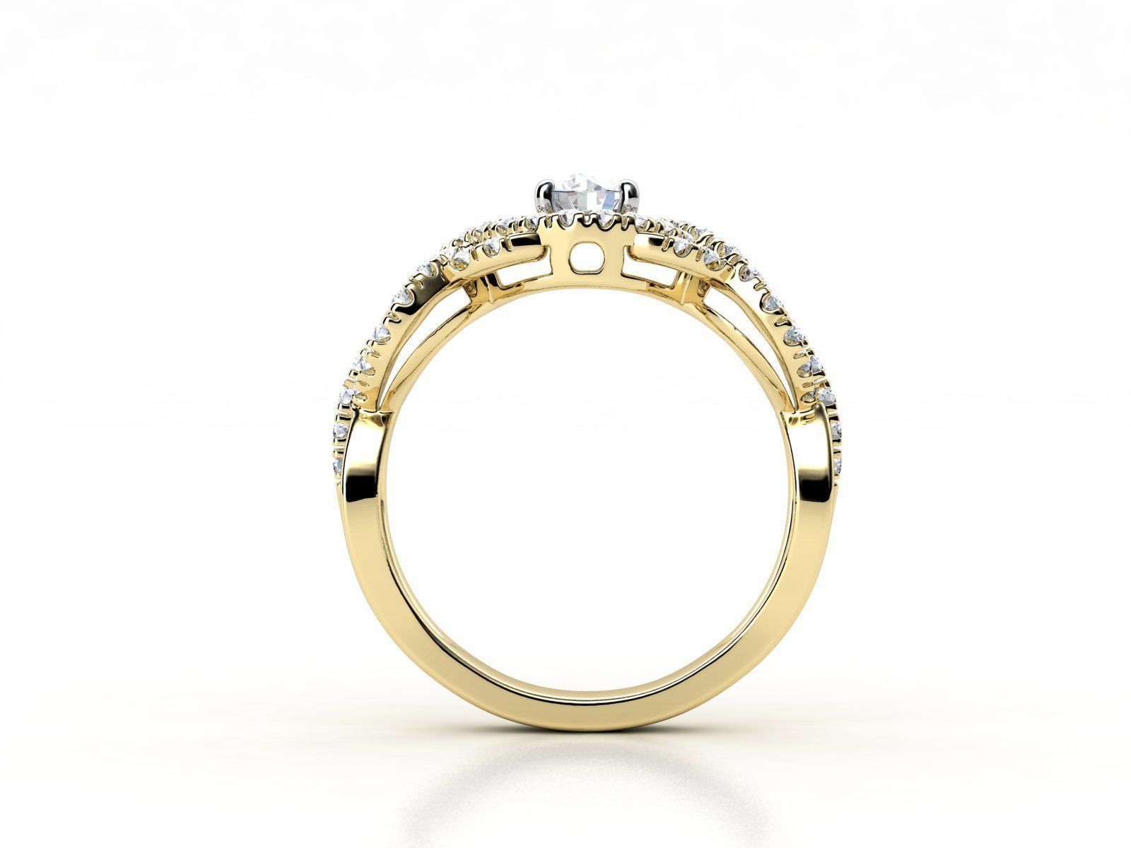 cr-015 gold engagement ring with diamonds 3D print model_2