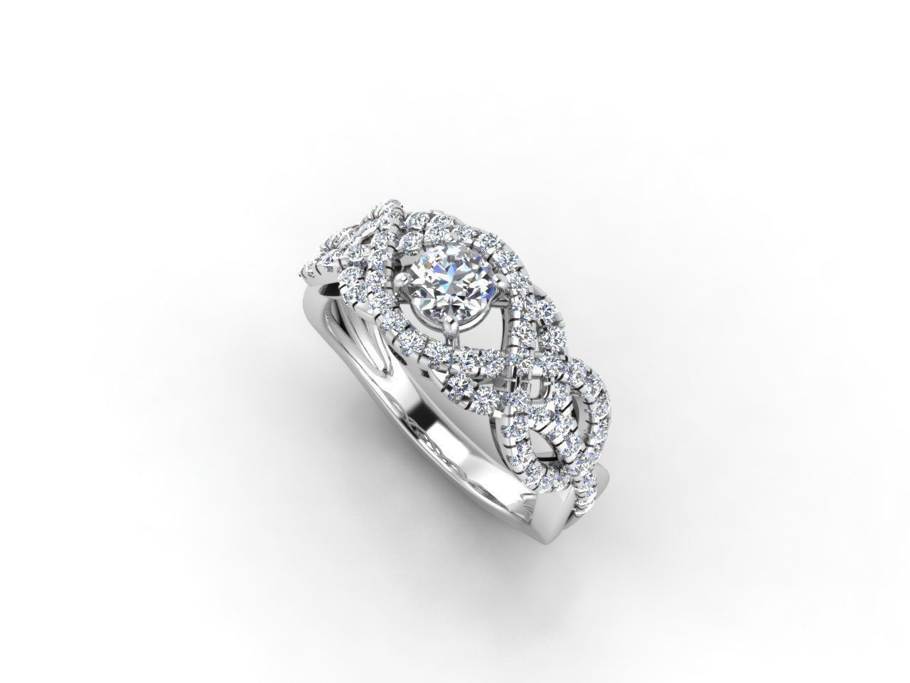 cr-015 gold engagement ring with diamonds 3D print model_4