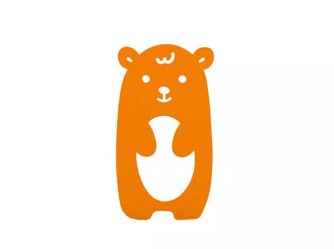 Bookmark teddy bear teether - orange 3D print model_0