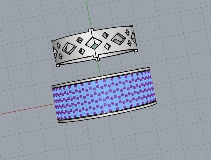Ring With Diamonds 3D print model_4