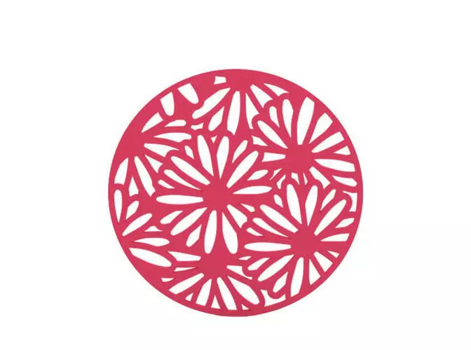 Coaster easter egg with flower design 3D print model_0