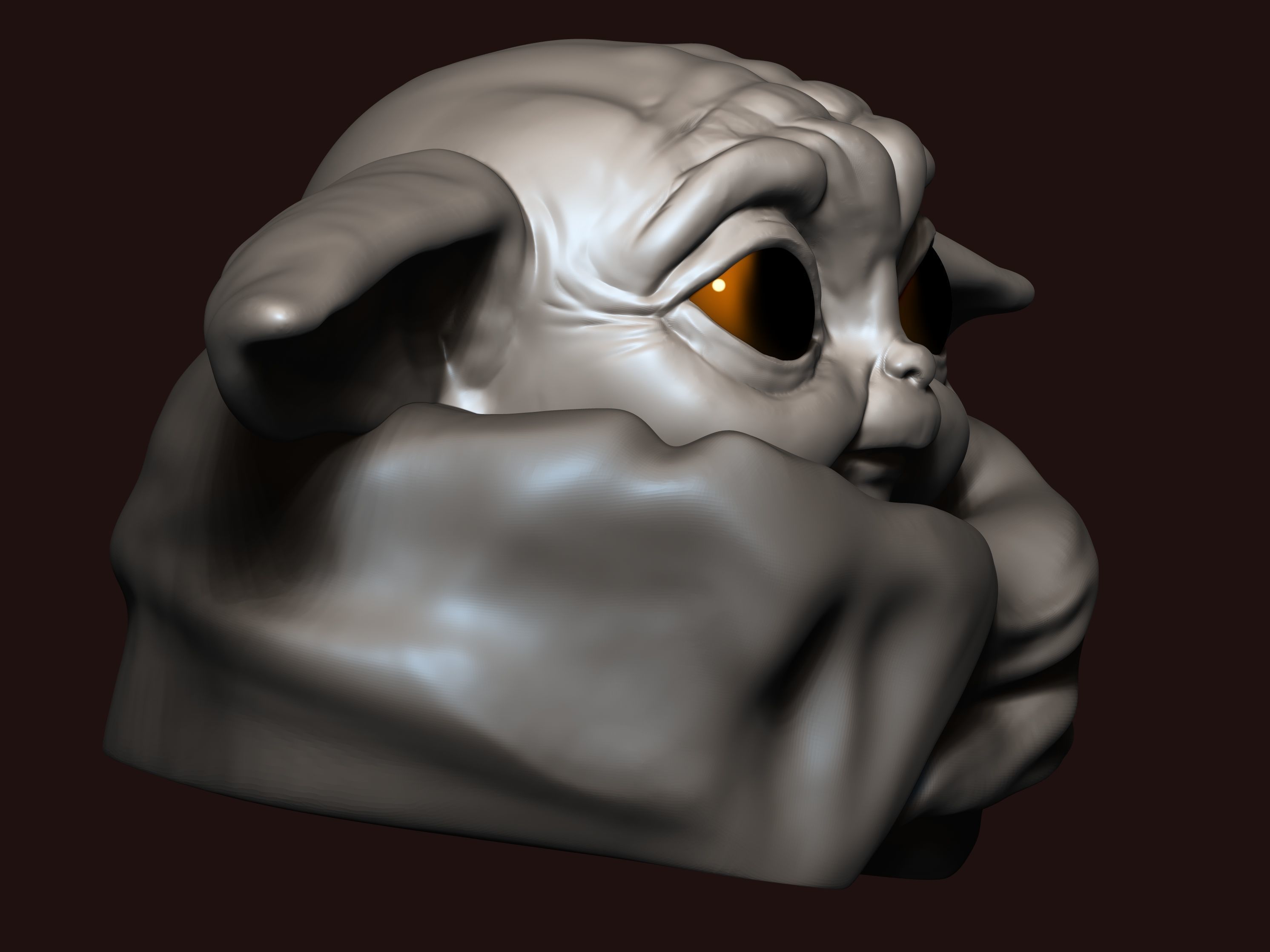 Baby Yoda from Mandalorian 3D print model_2