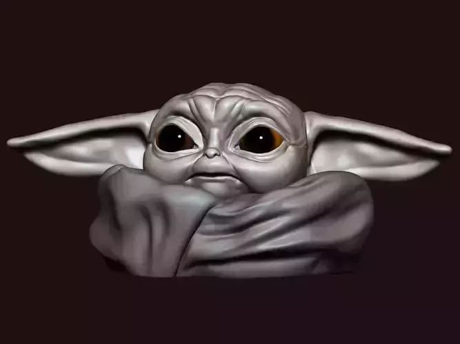 Baby Yoda from Mandalorian 3D print model