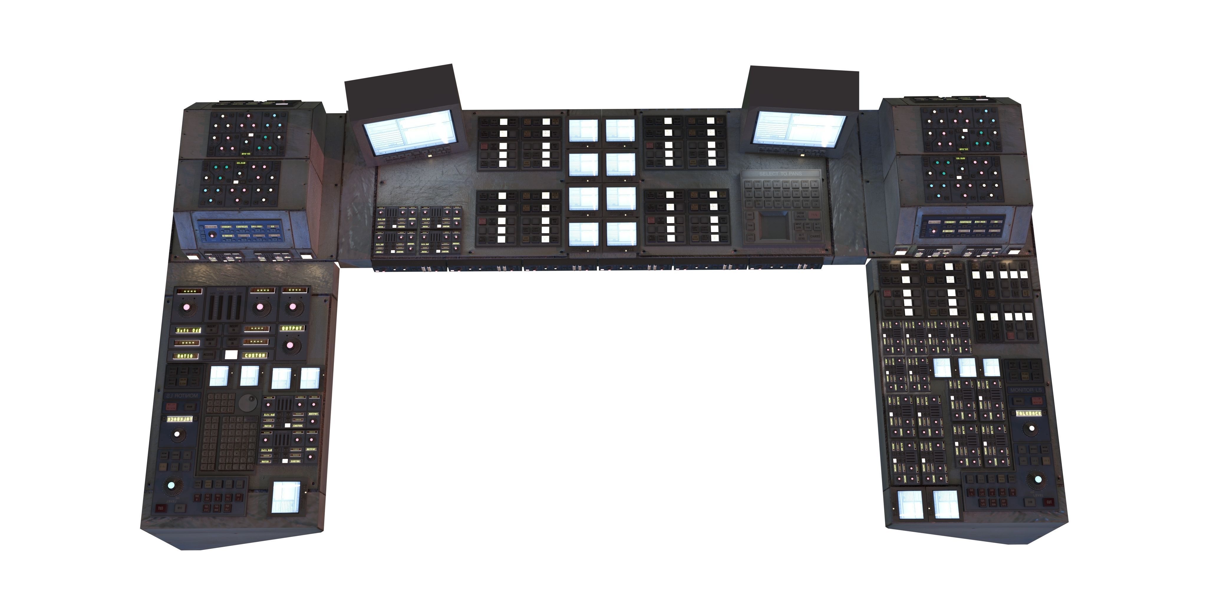 Overlay station Electronics Scenery Environment Pack Sci Fi  Low-poly 3D model_7