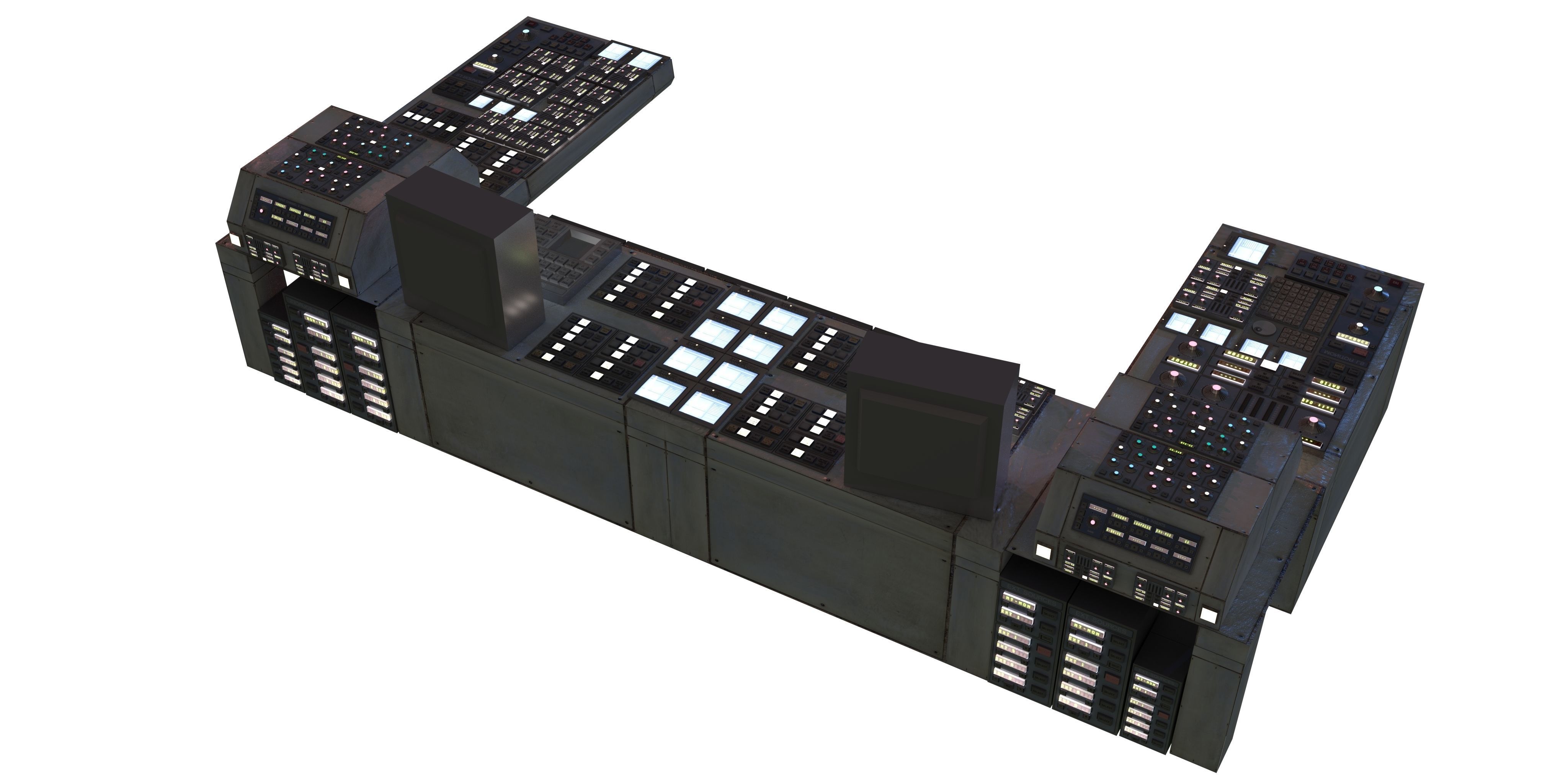 Overlay station Electronics Scenery Environment Pack Sci Fi  Low-poly 3D model_9