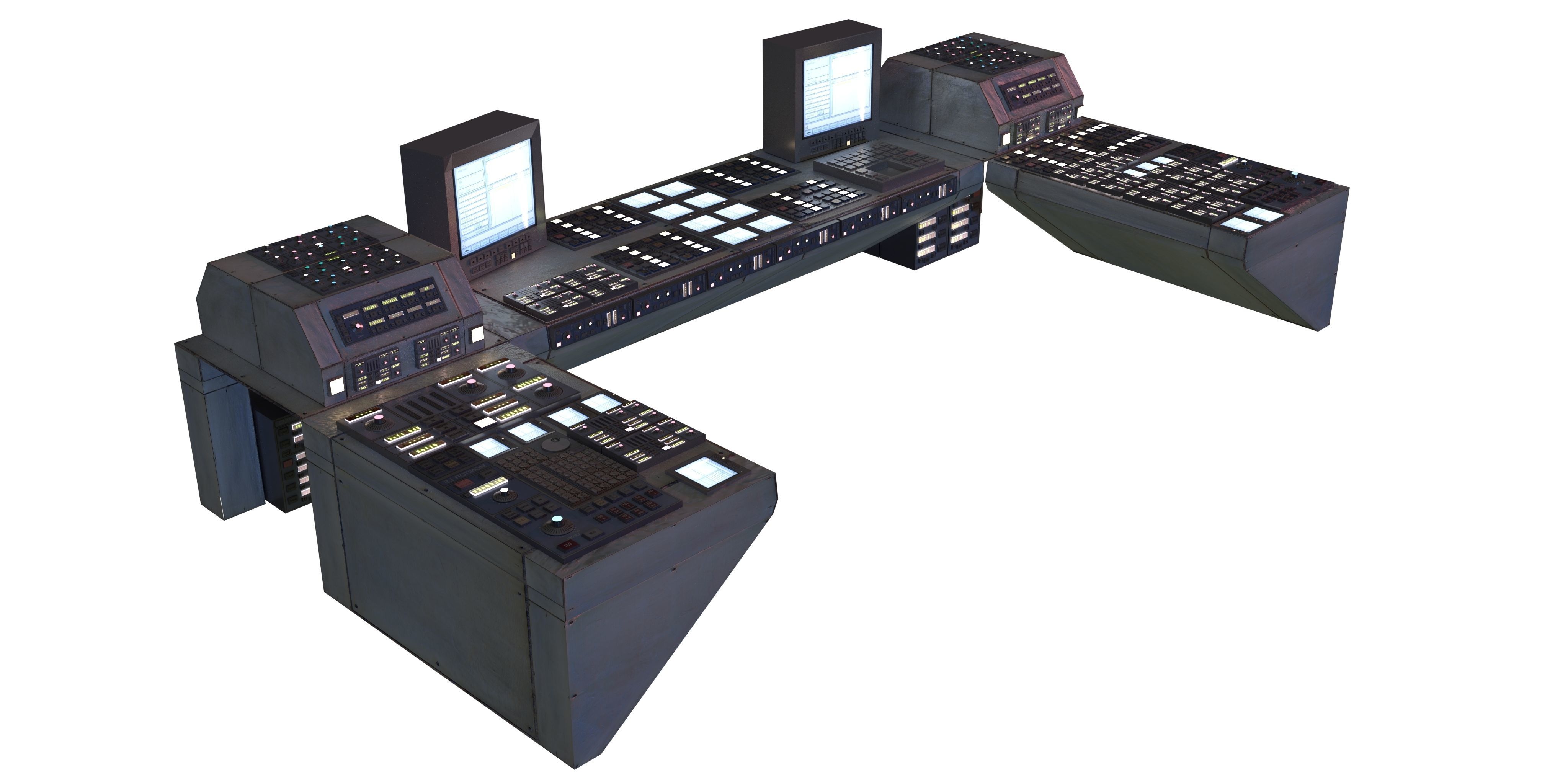 Overlay station Electronics Scenery Environment Pack Sci Fi  Low-poly 3D model_2