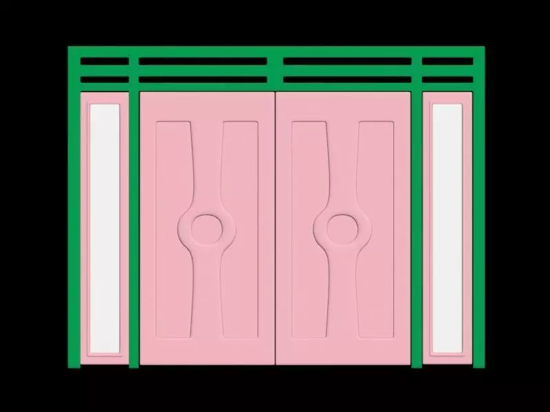 furniture 3d house door colloor pink Free 3D model