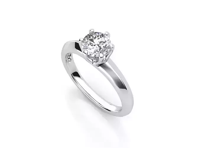 aj-01 engagement ring with round cut diamond
