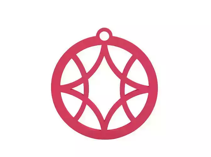 Earring circular pendant with design