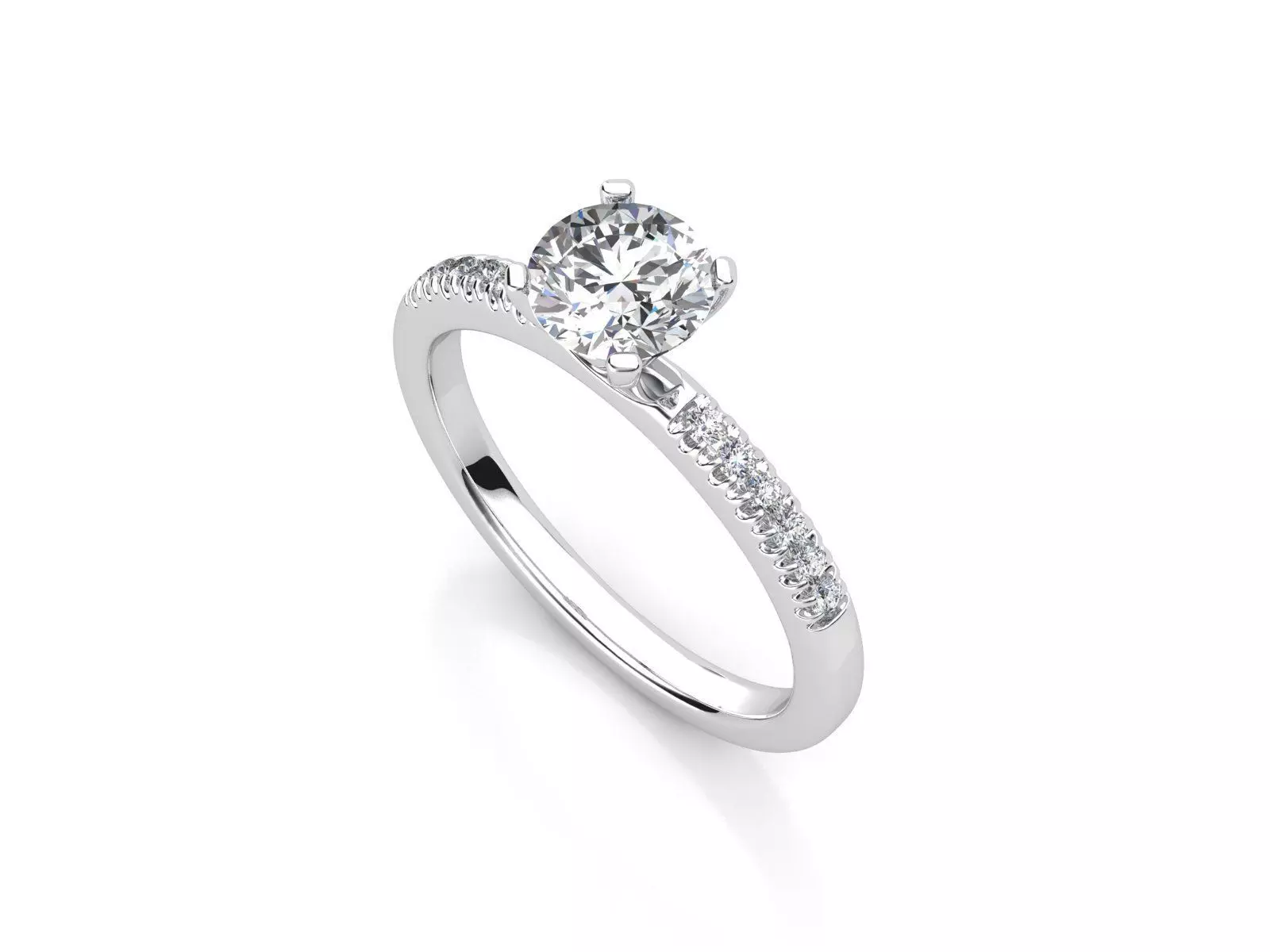aj-02 diamond engagement ring gold 3D print model_0