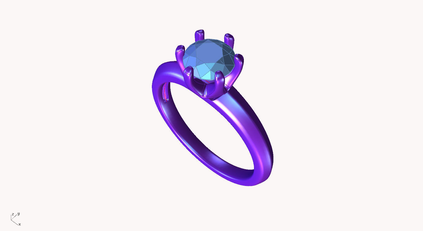 aj-02 diamond engagement ring gold 3D print model_3