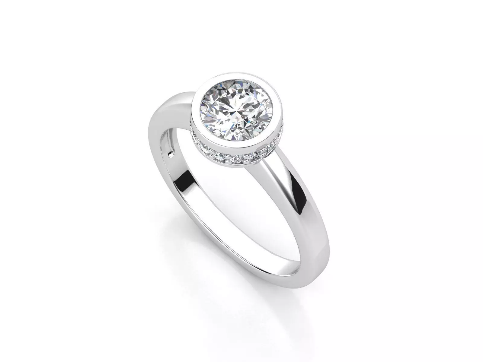 aj-03 solitaire diamond ring gold 3D print model_0