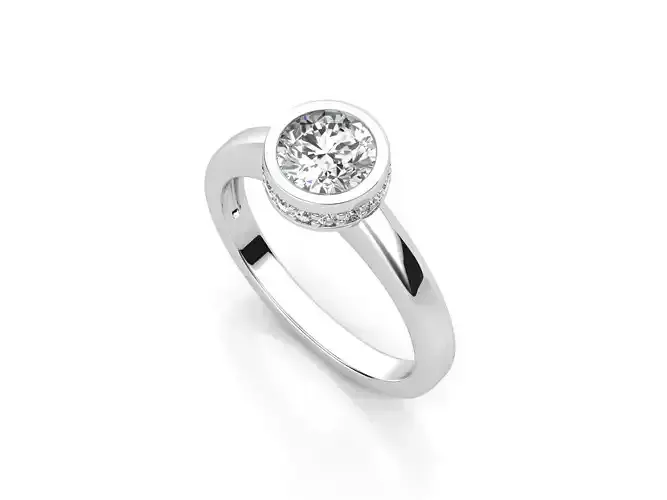 aj-03 solitaire diamond ring gold
