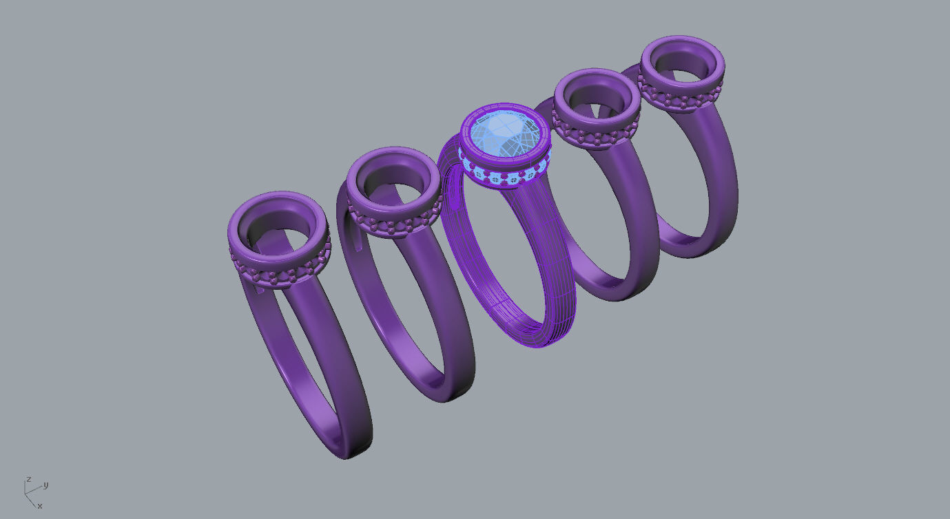 aj-03 solitaire diamond ring gold 3D print model_4