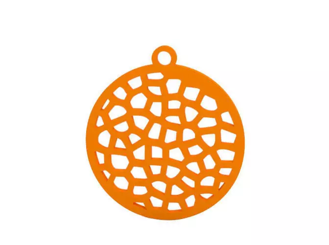 Earring pendant - orange 3D print model_0