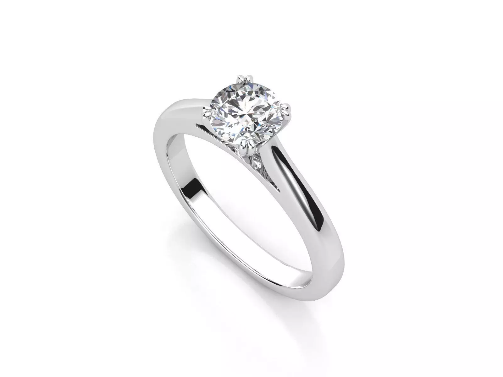 aj-04 solitaire diamond engagement ring 3D print model_0