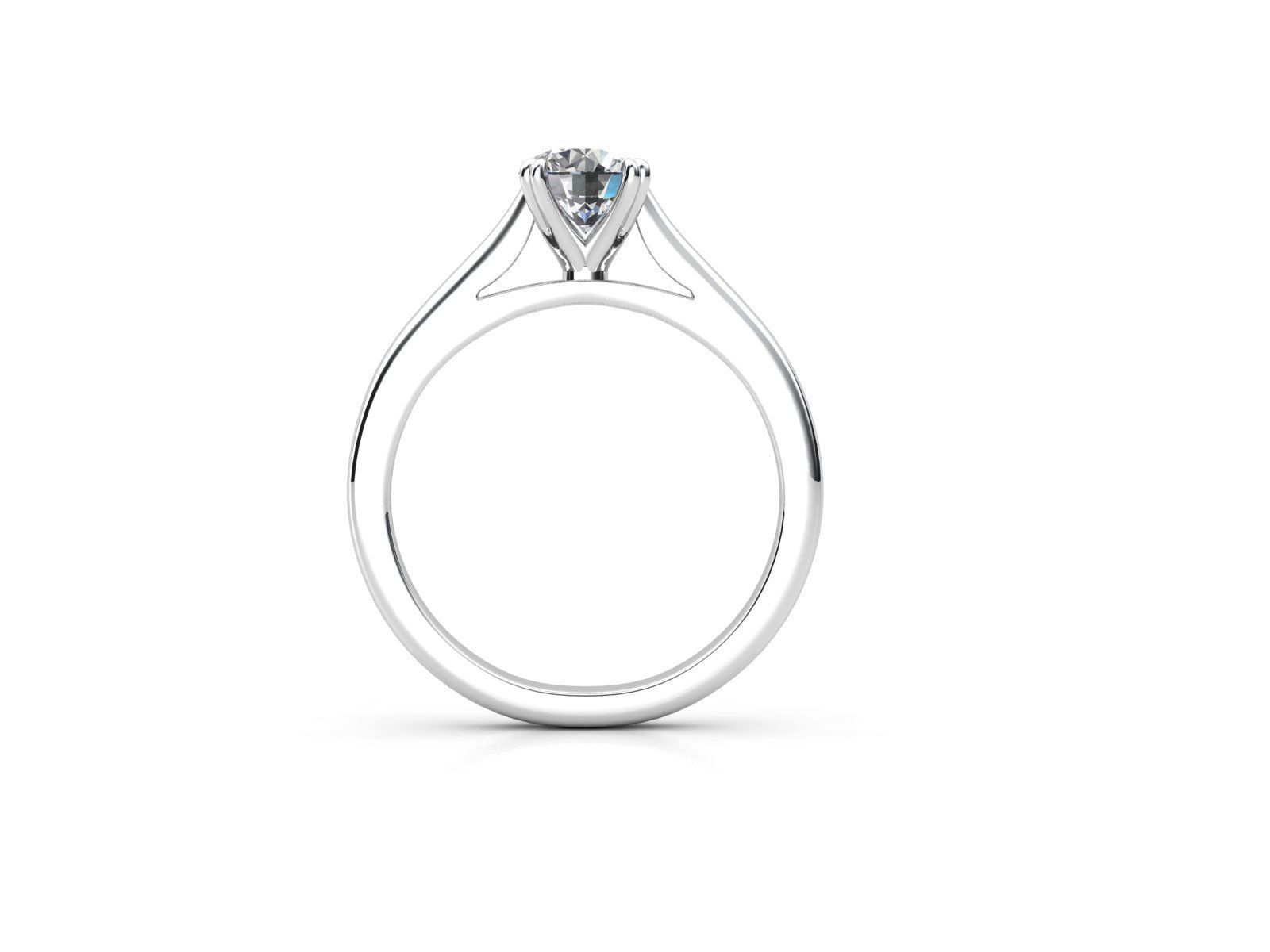 aj-04 solitaire diamond engagement ring 3D print model_1