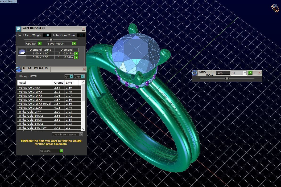 aj-05 solitaire diamond engagement ring gold 3D print model_5