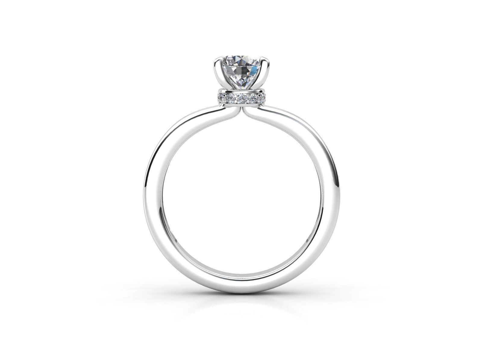 aj-05 solitaire diamond engagement ring gold 3D print model_2