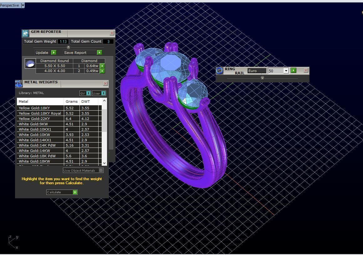 aj-06 three stone diamond engagement ring 3D print model_5